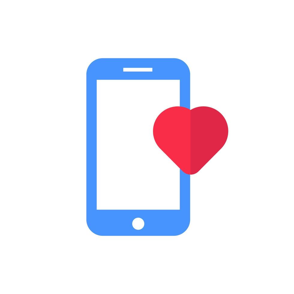 Mobile phone with Heart vector