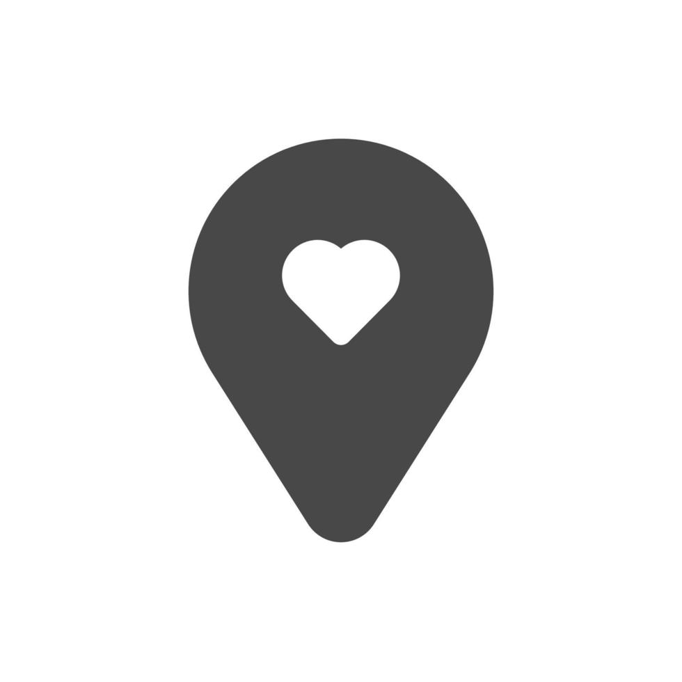 Map Pointer with Heart vector