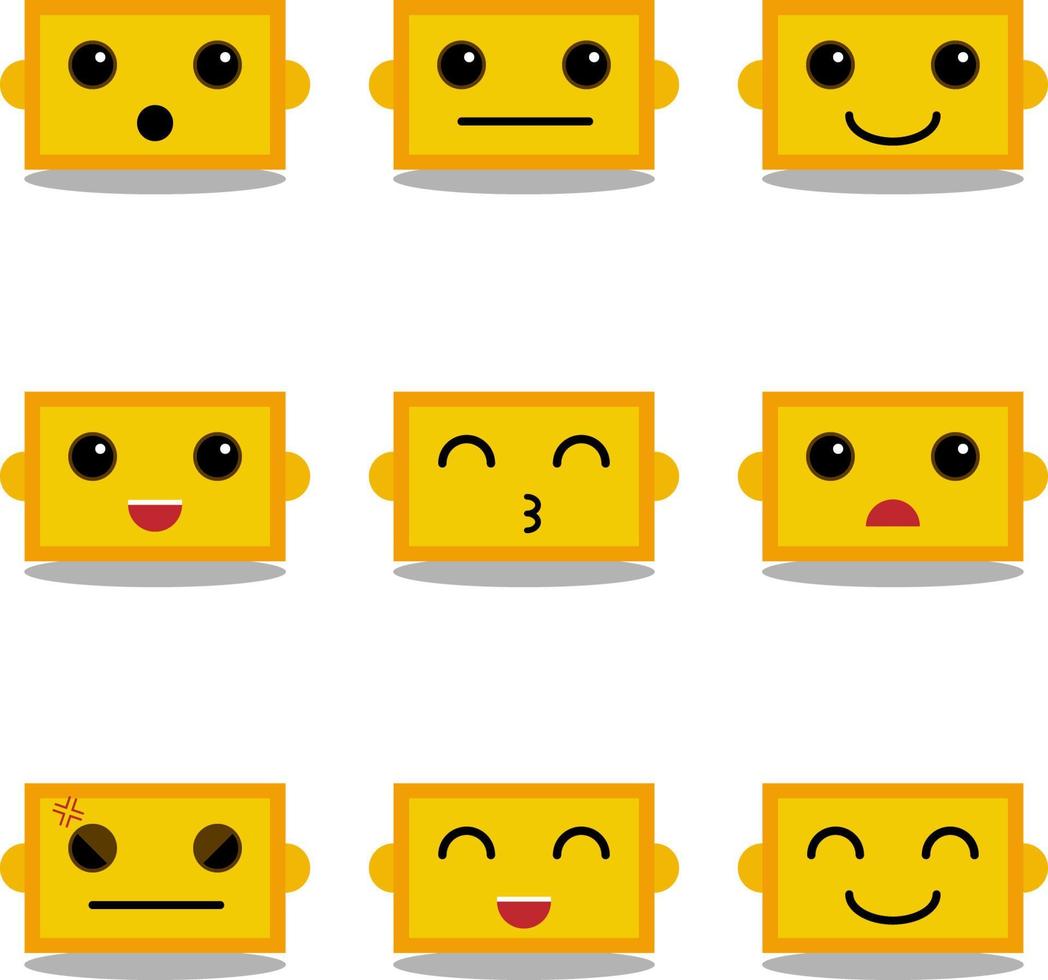 cute box robot emoticons vector design
