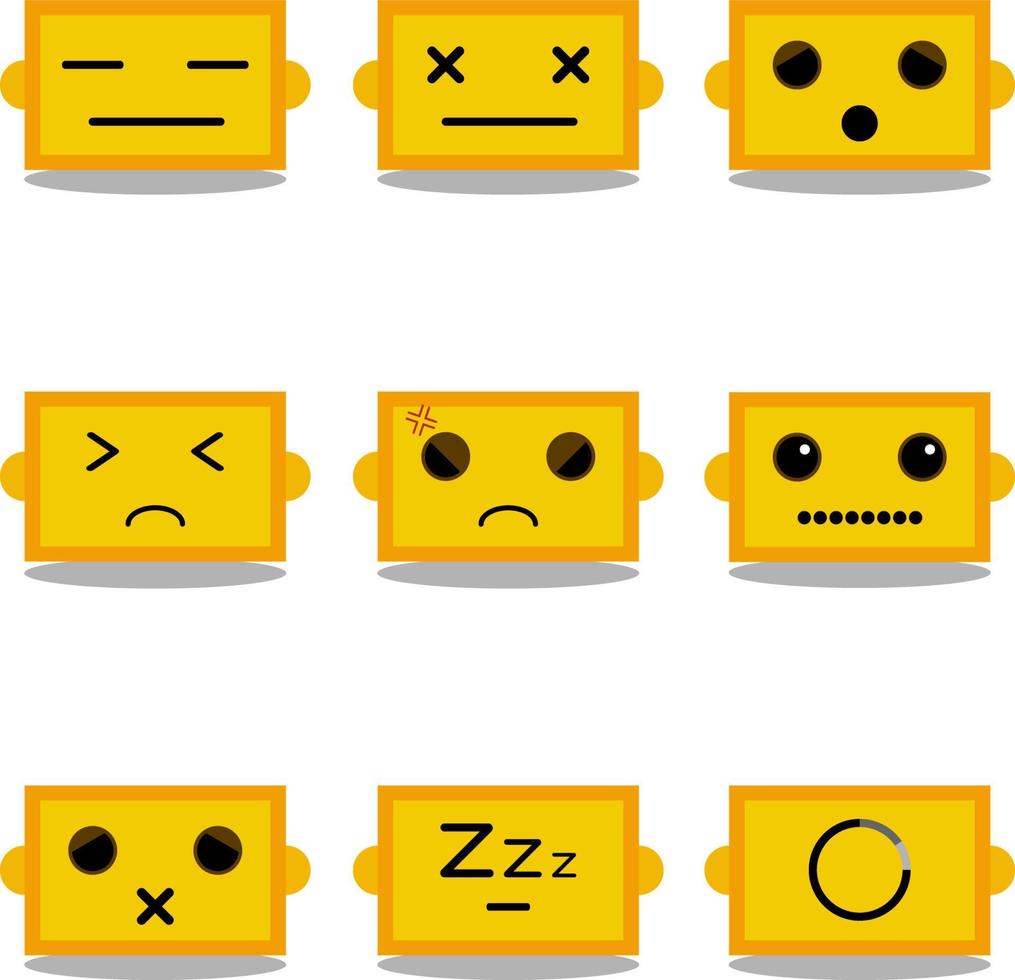 cute box robot emoticons vector design