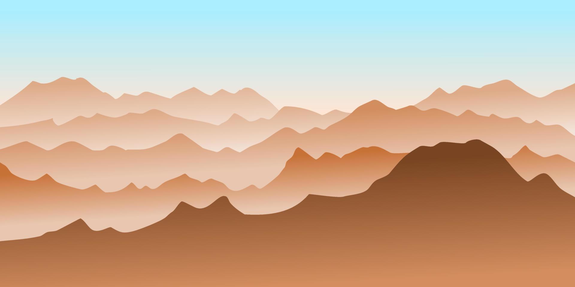 silueta de fondo de paisaje de cresta de montaña de vector