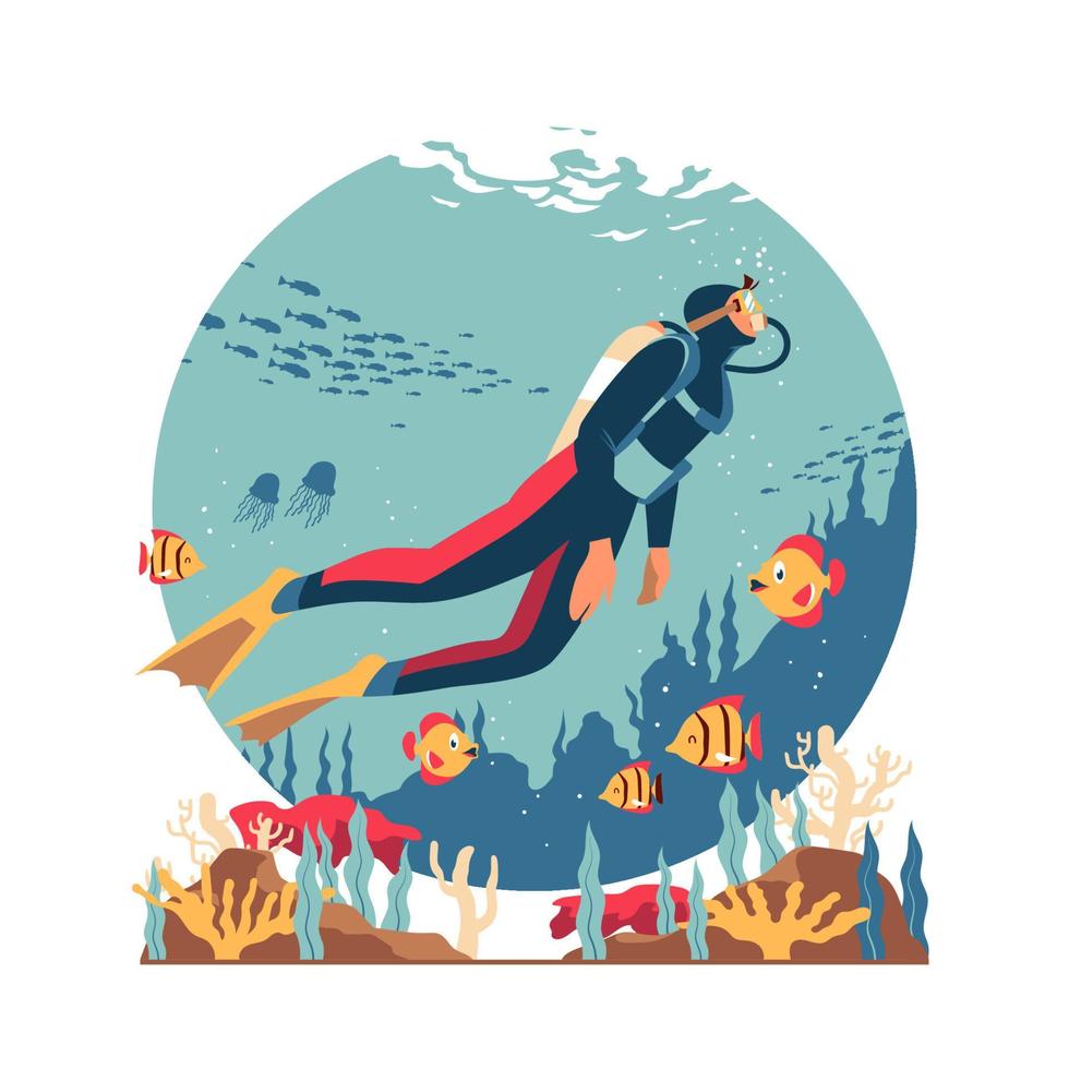 Scuba Diver Concept vector