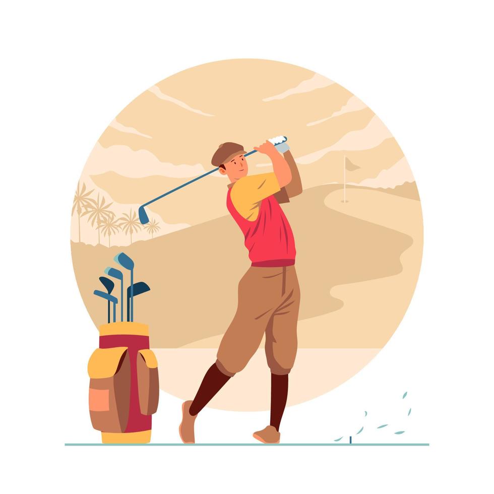 Male Golfer Concept vector