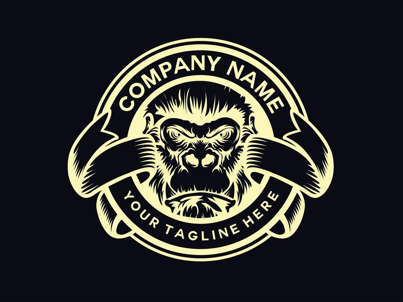 fierce gorilla head vector