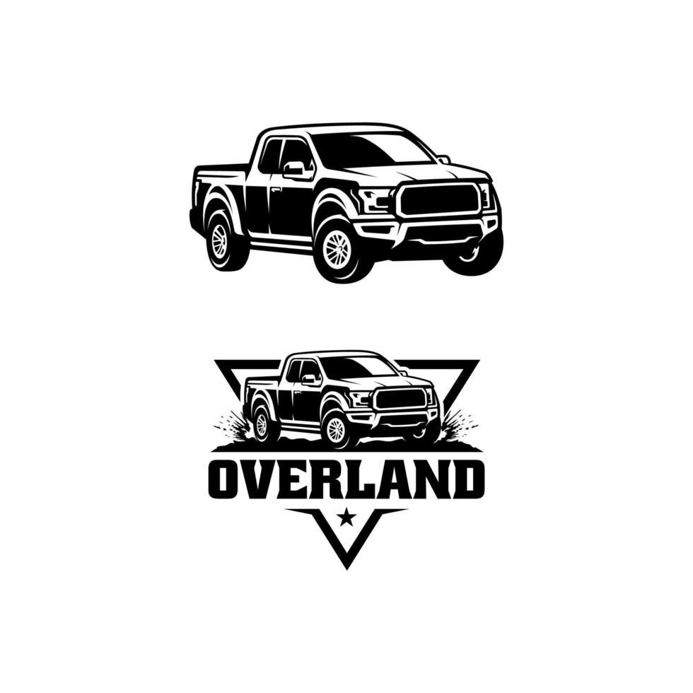 set of Overland pick up truck logo vector