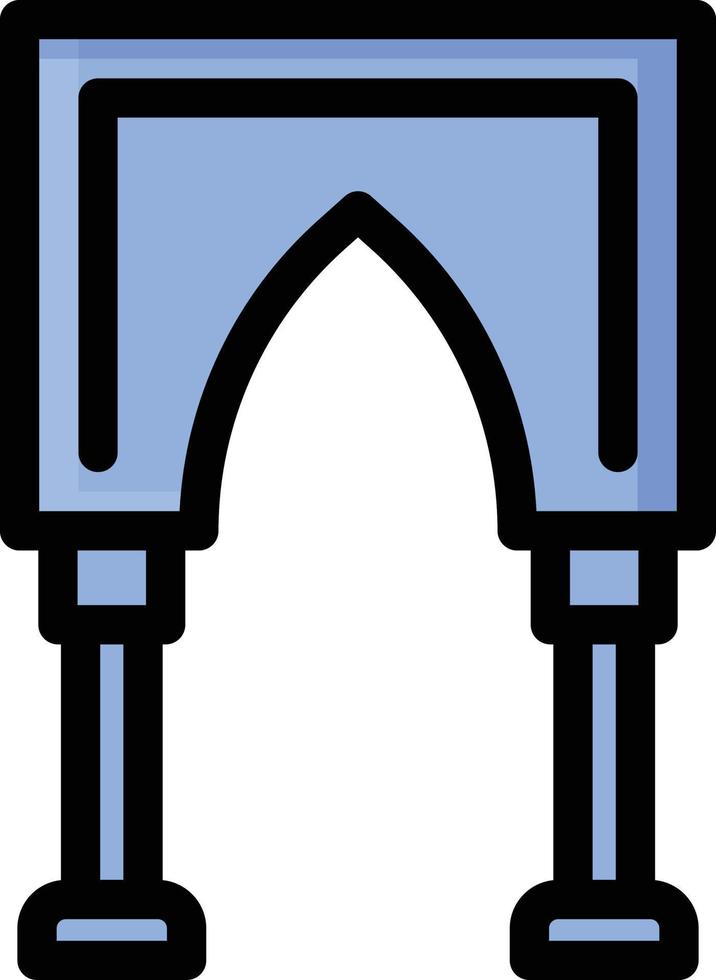 Ilustración de vector de mezquita sobre un fondo. símbolos de primera calidad. icono de vector de glifos para concepto o diseño gráfico.