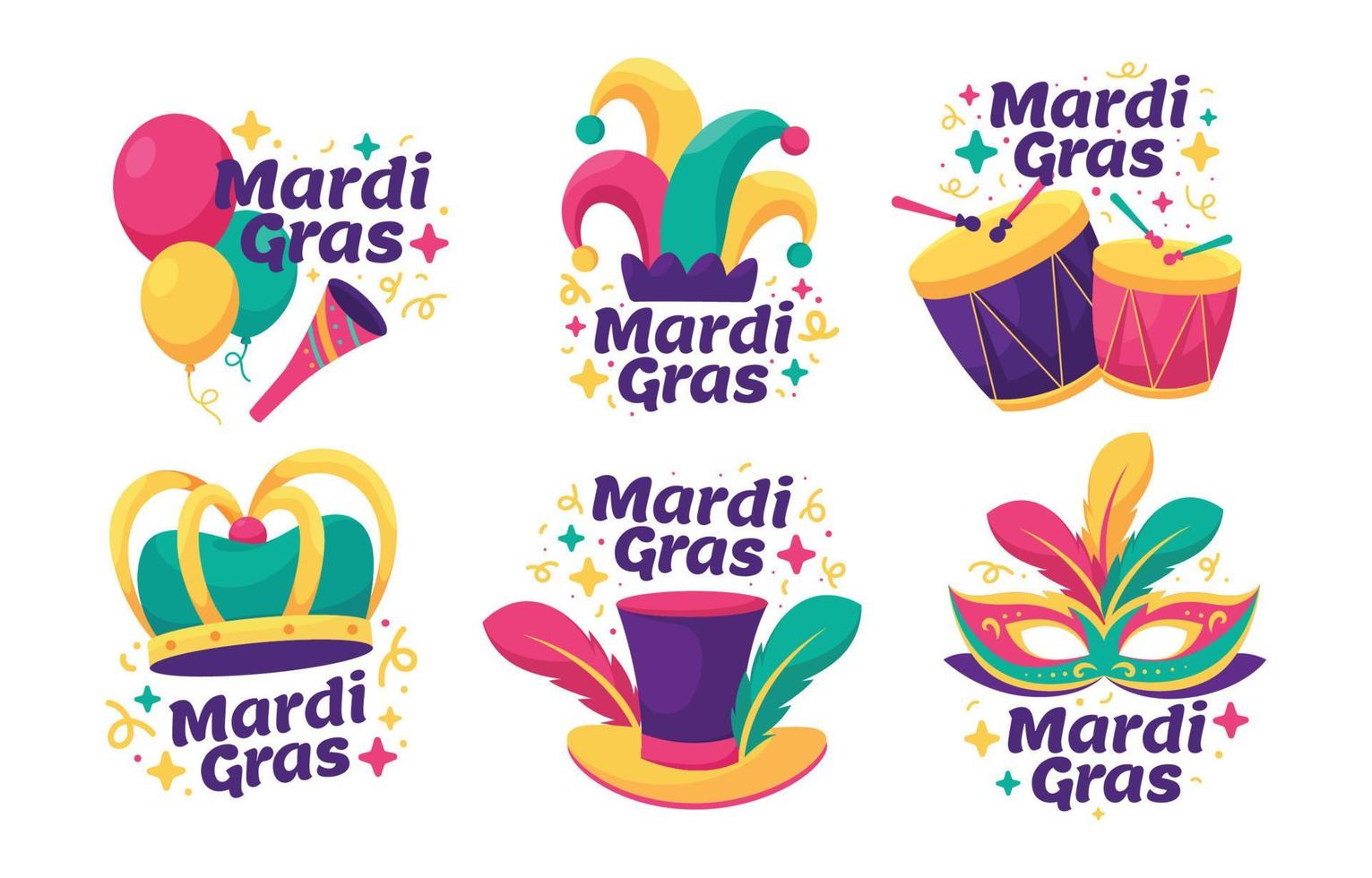 Mardi Gras Carnival Sticker vector