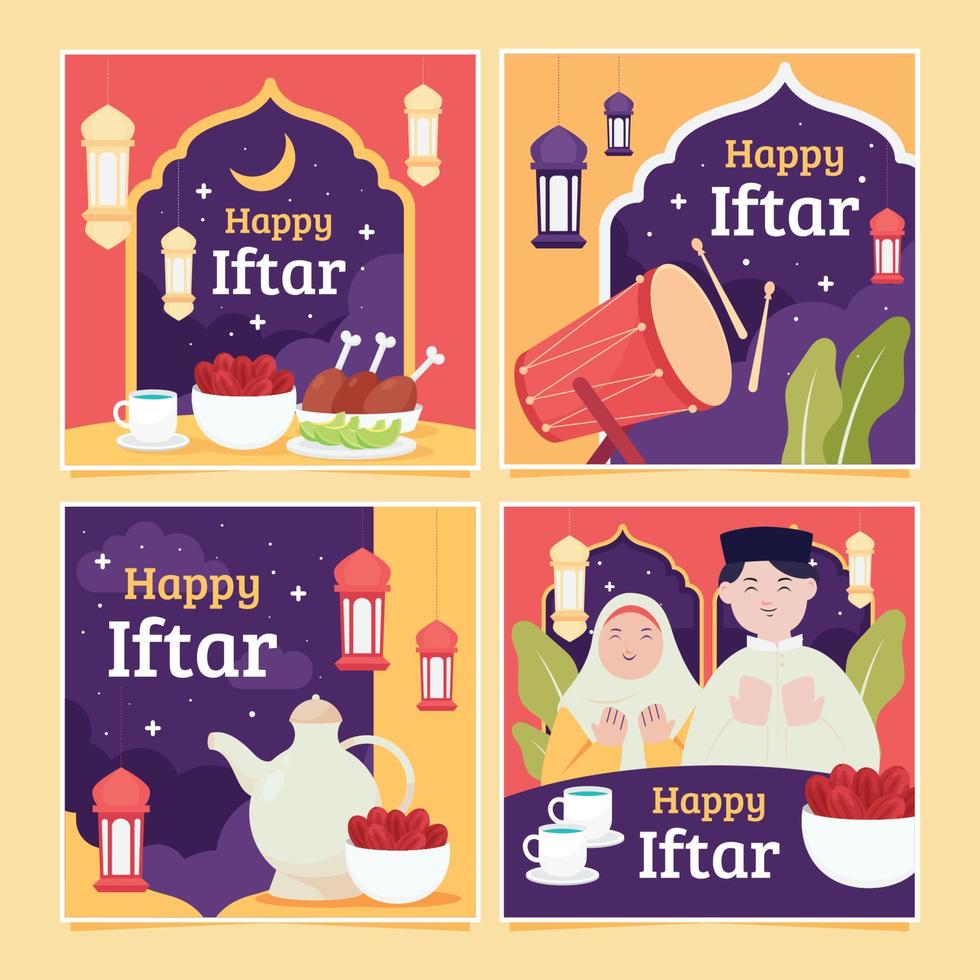 Iftar Social Media Template vector