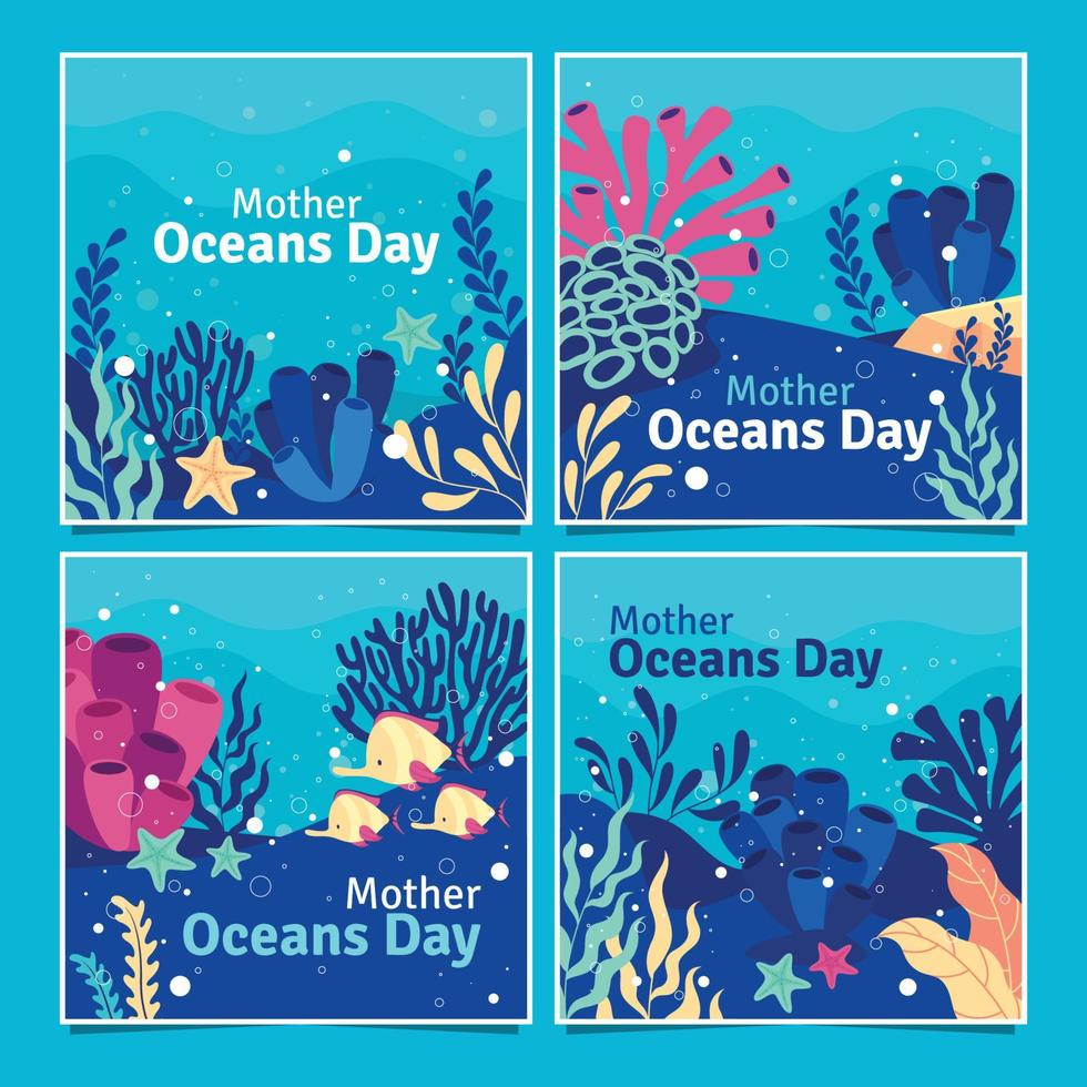 Mother Ocean Day Social Media vector