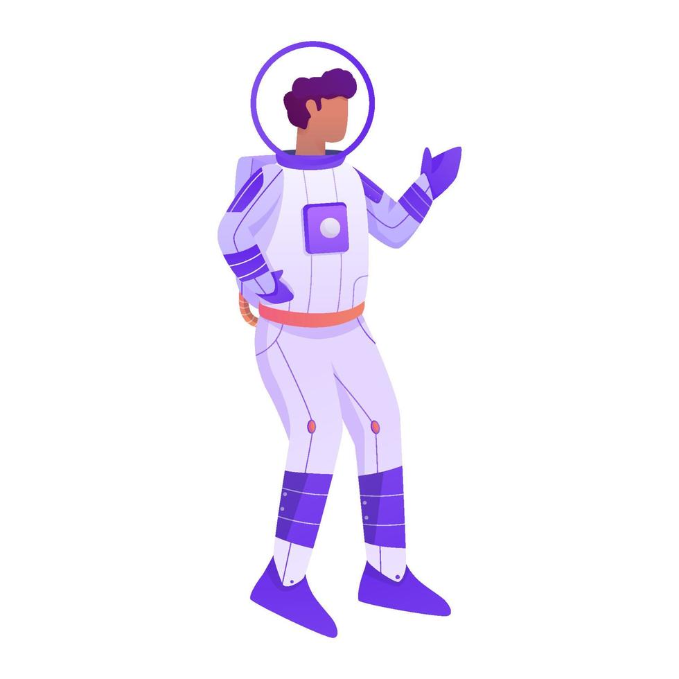 explicando la ilustración del astronauta vector