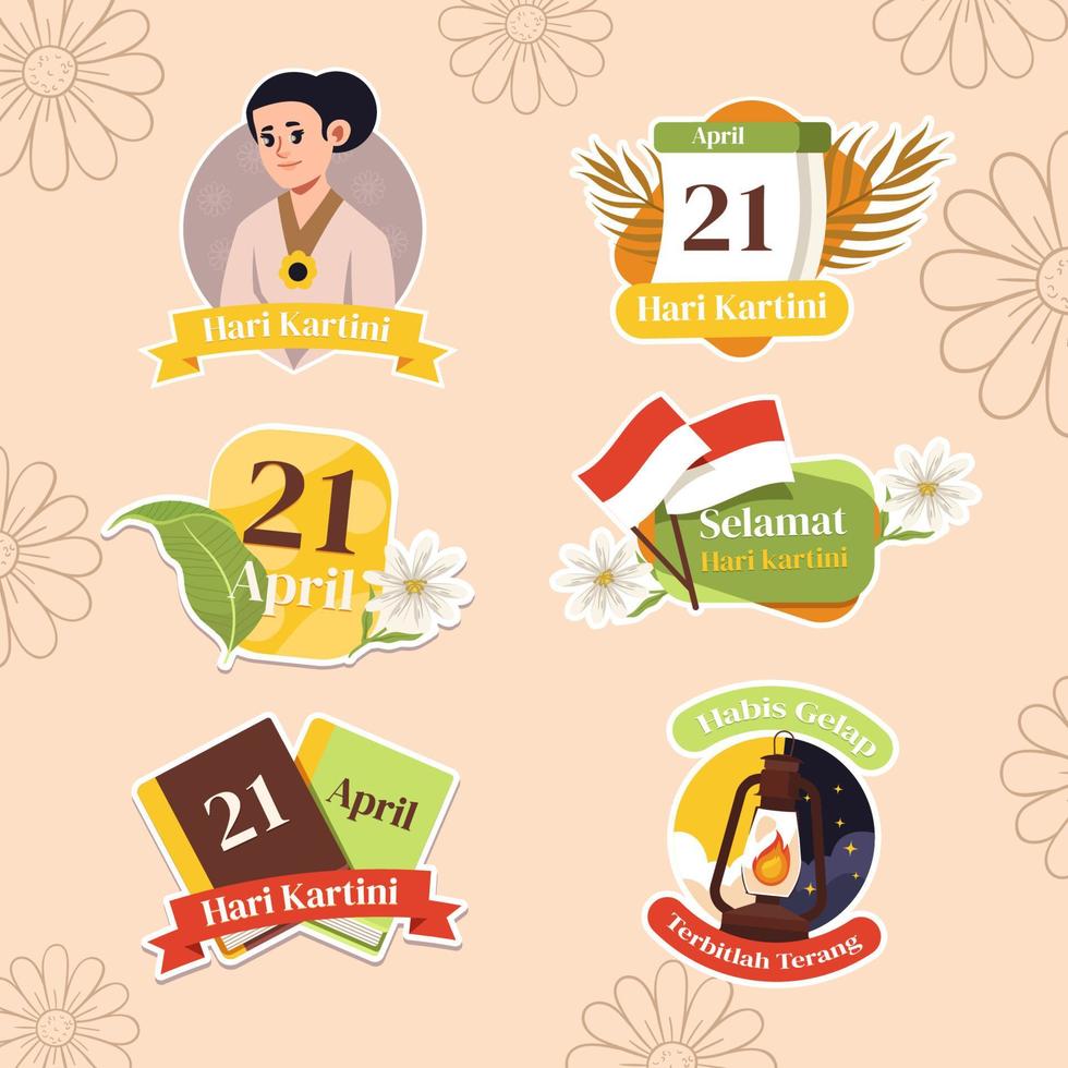 Simply Minimalist Kartini Day Celebration Sticker vector
