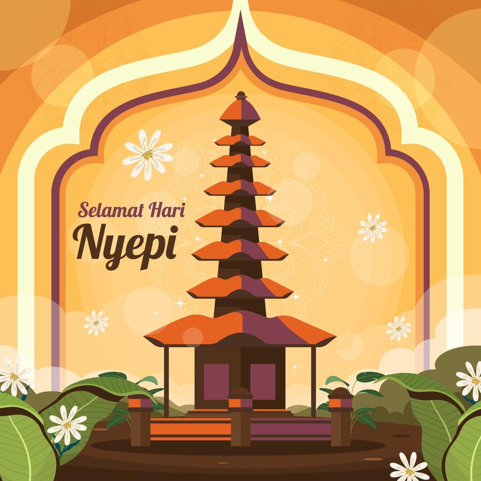 Peaceful Warm Nyepi Festivity Concept vector