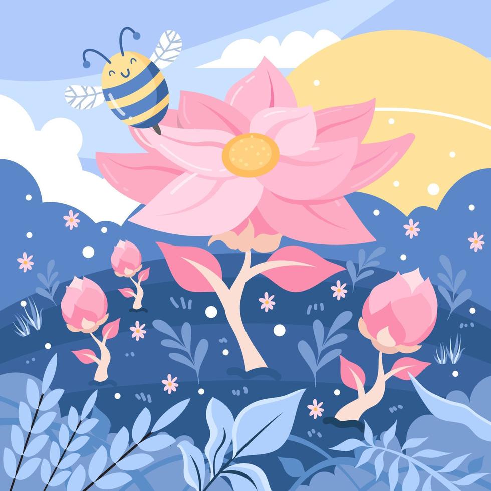 Blossom in Middle Garden vector