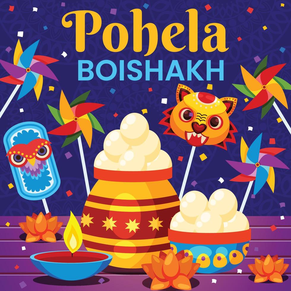Pohela Boishakh Bengali New Year vector
