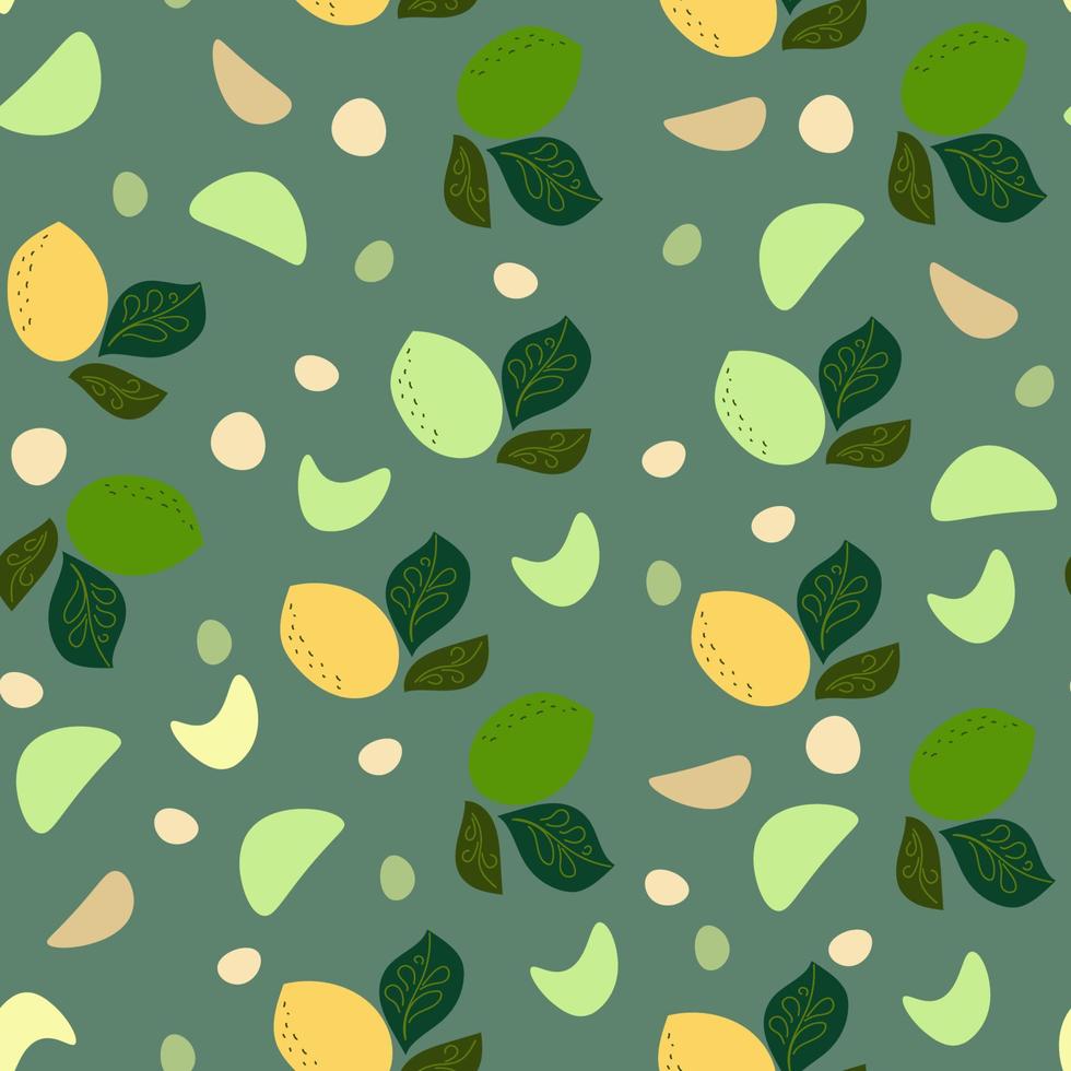 dibujos animados plano de limón de patrones sin fisuras vector