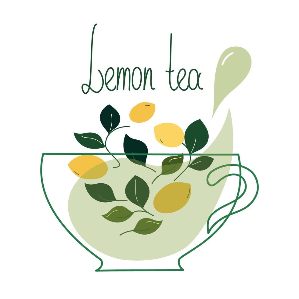 arte del té de limón vector