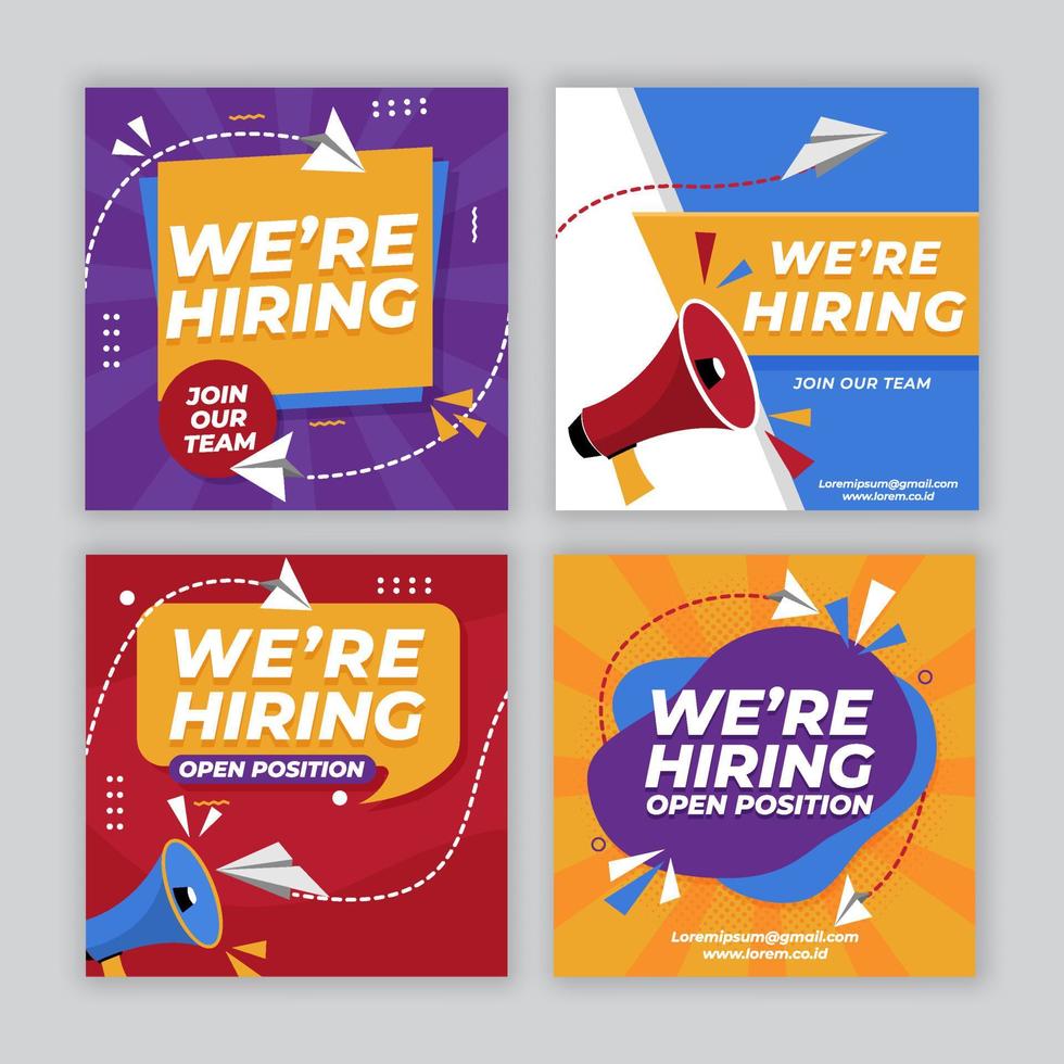 We Are Hiring Social Media Post Template vector