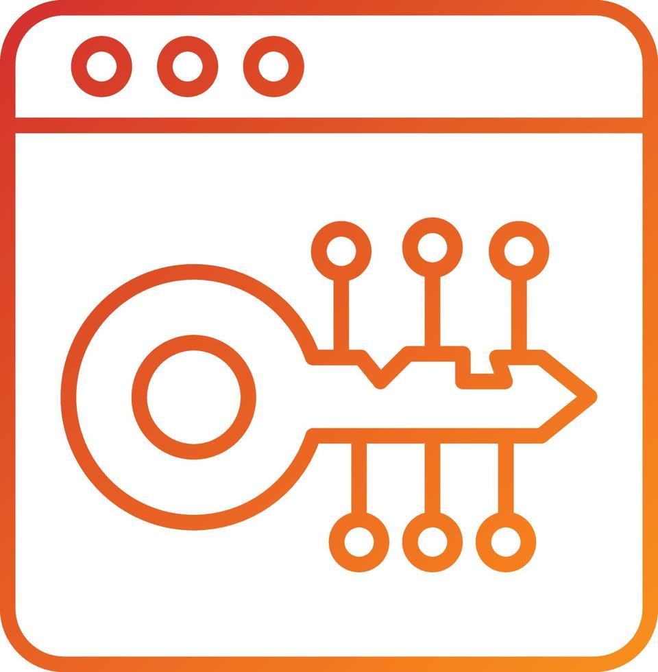 Web Key Icon Style vector
