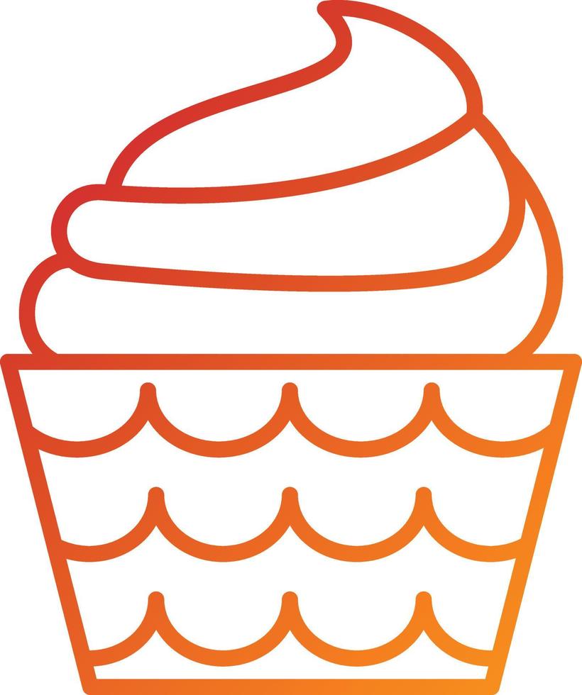 estilo de icono de cupcake vector