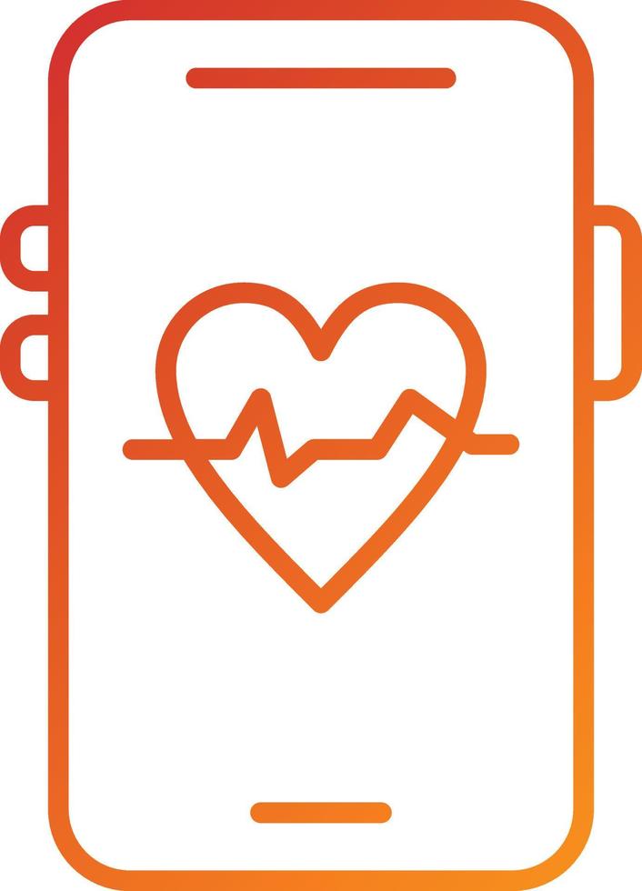 Mobile Heart Rate Icon Style vector