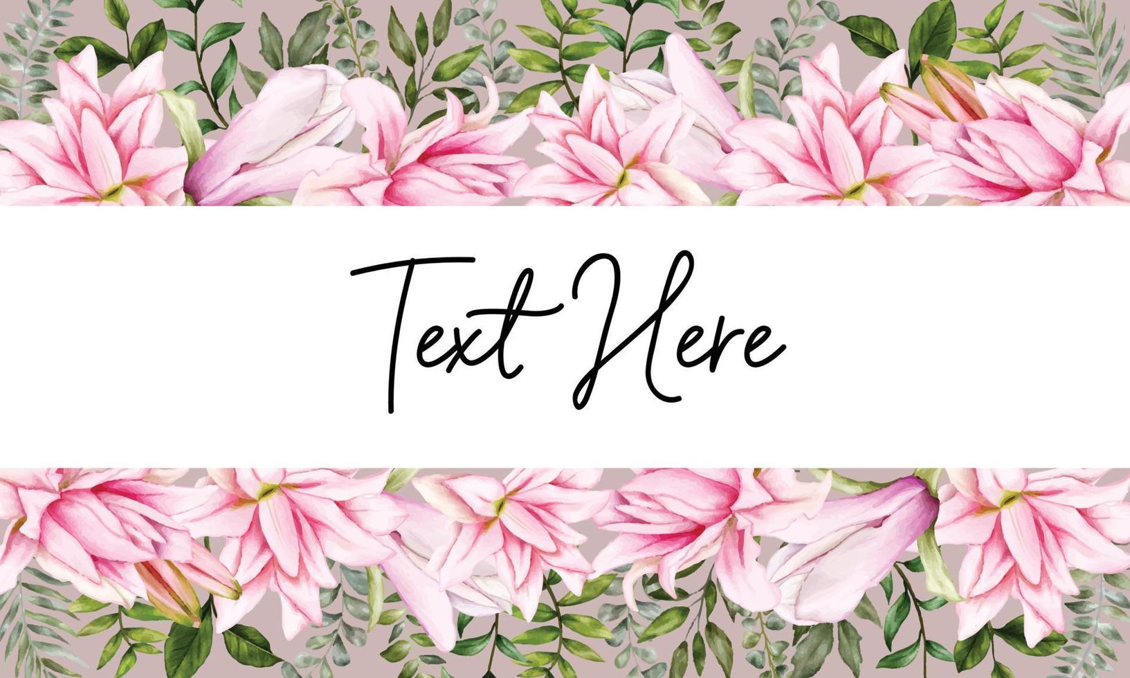 Beautiful floral background with watercolor flowers decoration vector