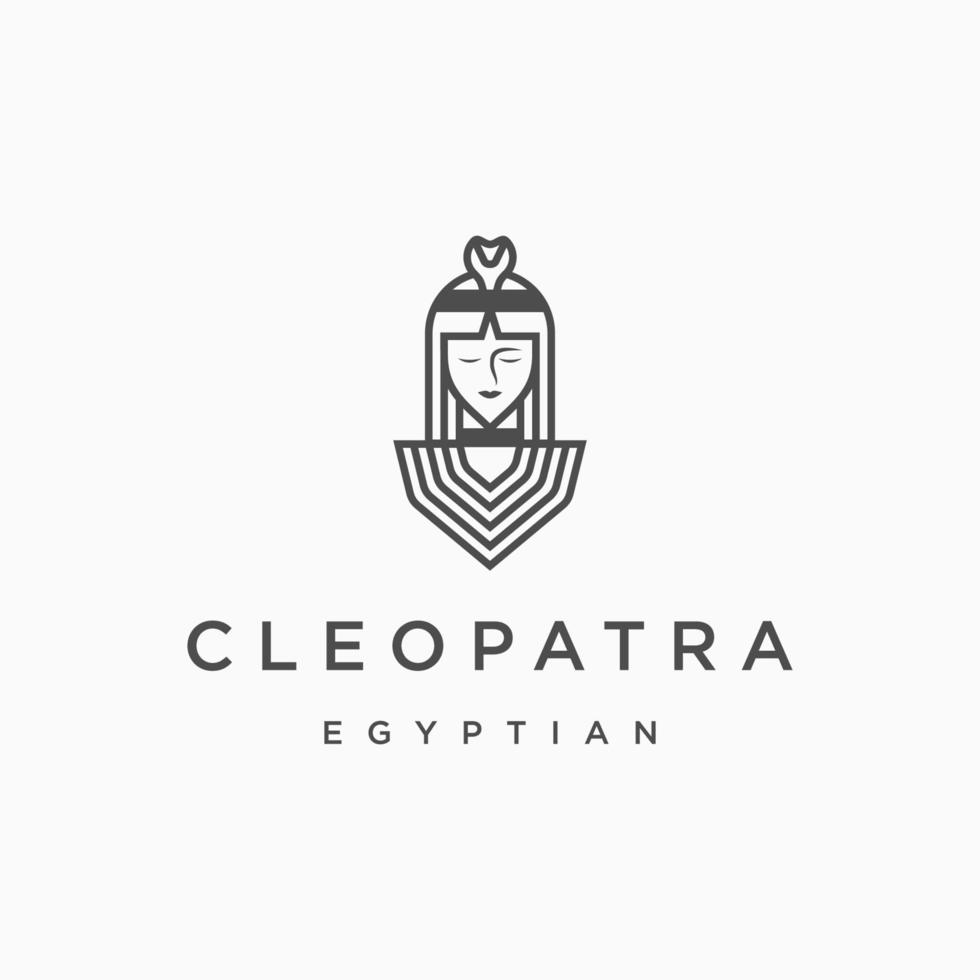 Cleopatra logo icon design template vector