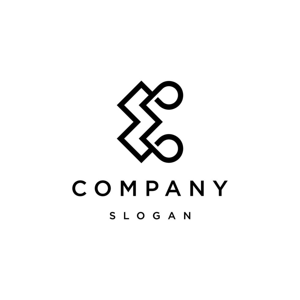 Letter E initial logo icon design template vector