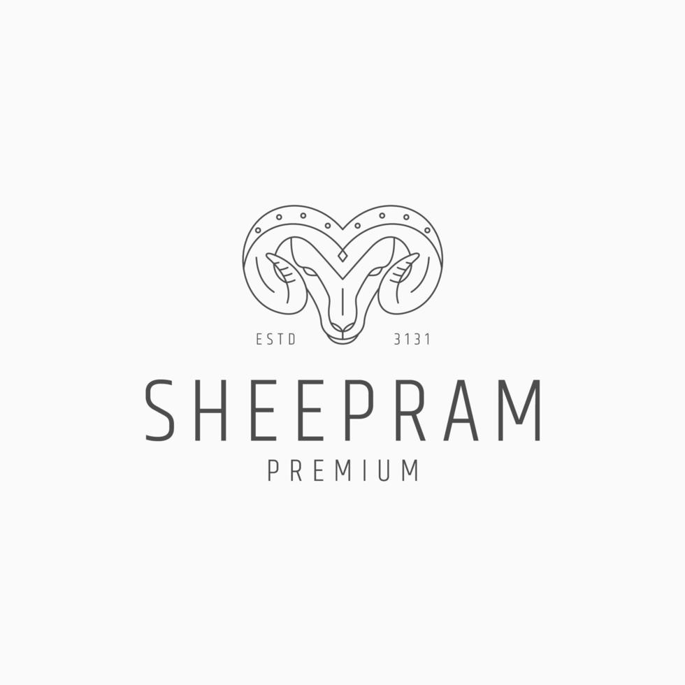 Sheep ram logo icon design template vector