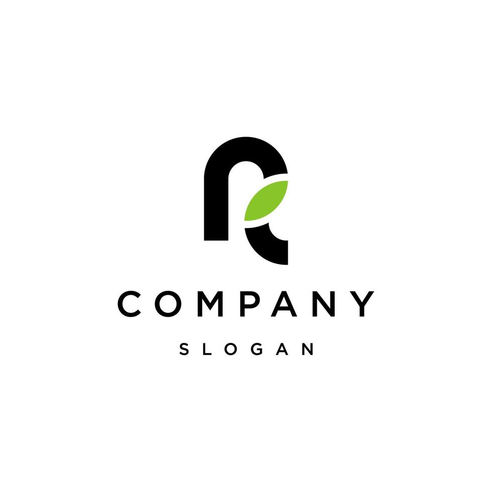Letter R leaf logo icon design template vector