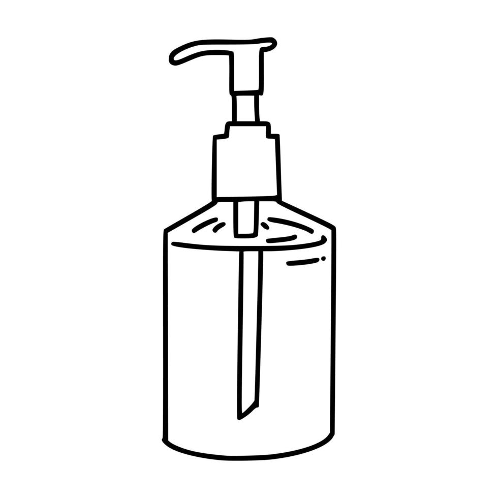 hand drawn of Coronavirus prevention hand sanitizer gel for hand hygiene corona virus protection. vector illustration.