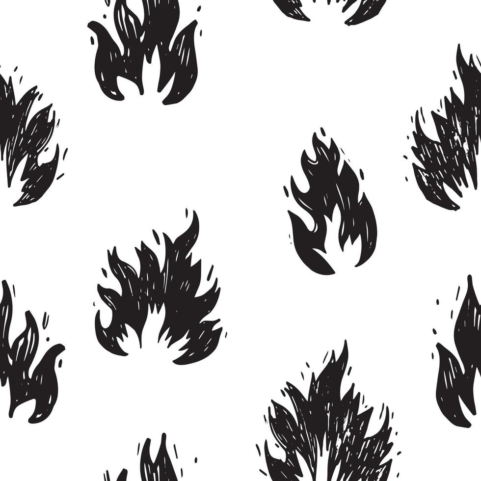 seamless pattern of hand drawn vector doodle fire symbol sketch illustrations. seamless pattern bonfire symbol doodle icon.