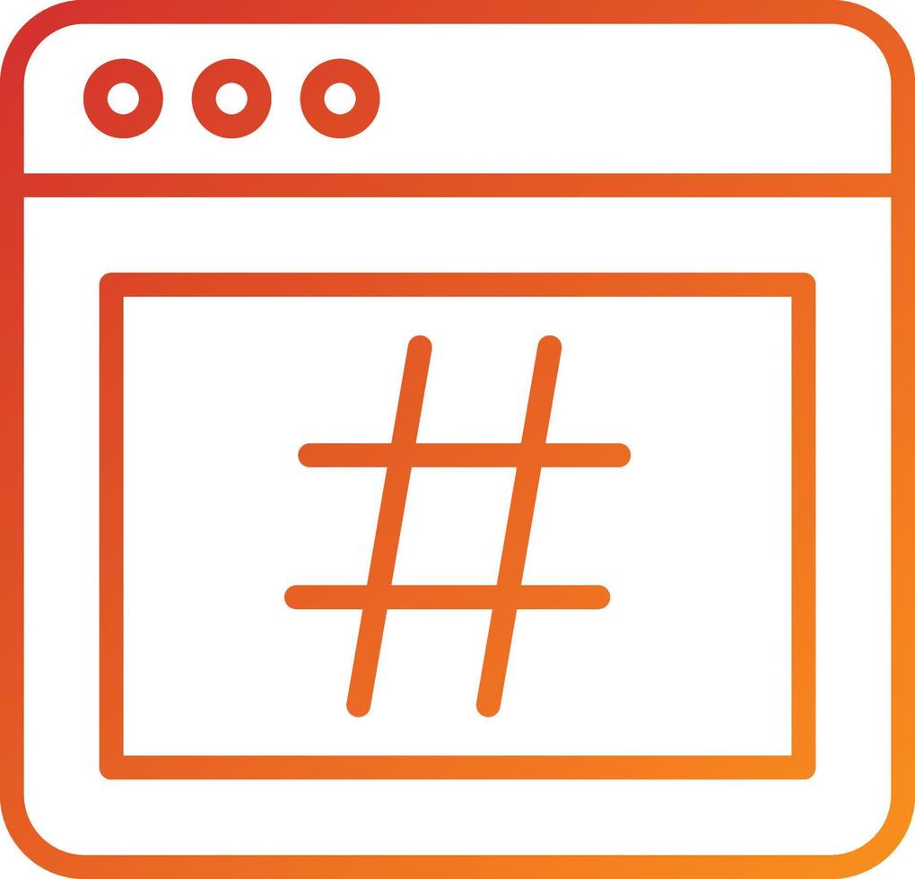 estilo de icono de hashtag vector