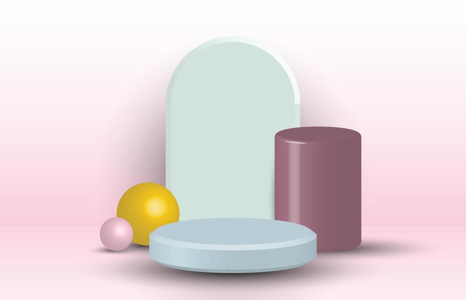 ilustraciones de diseño de representación 3d abstractas del patrón de estilo geométrico. vitrina de estudio con fondo de estilo de sombra. ilustración vectorial vector