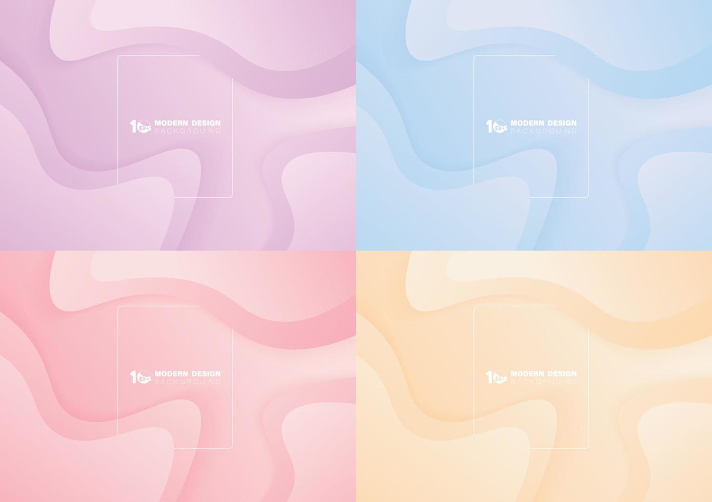 Abstract colors liquid design of fluid artwork template. Movement style artwork of blending style set. illustration vector