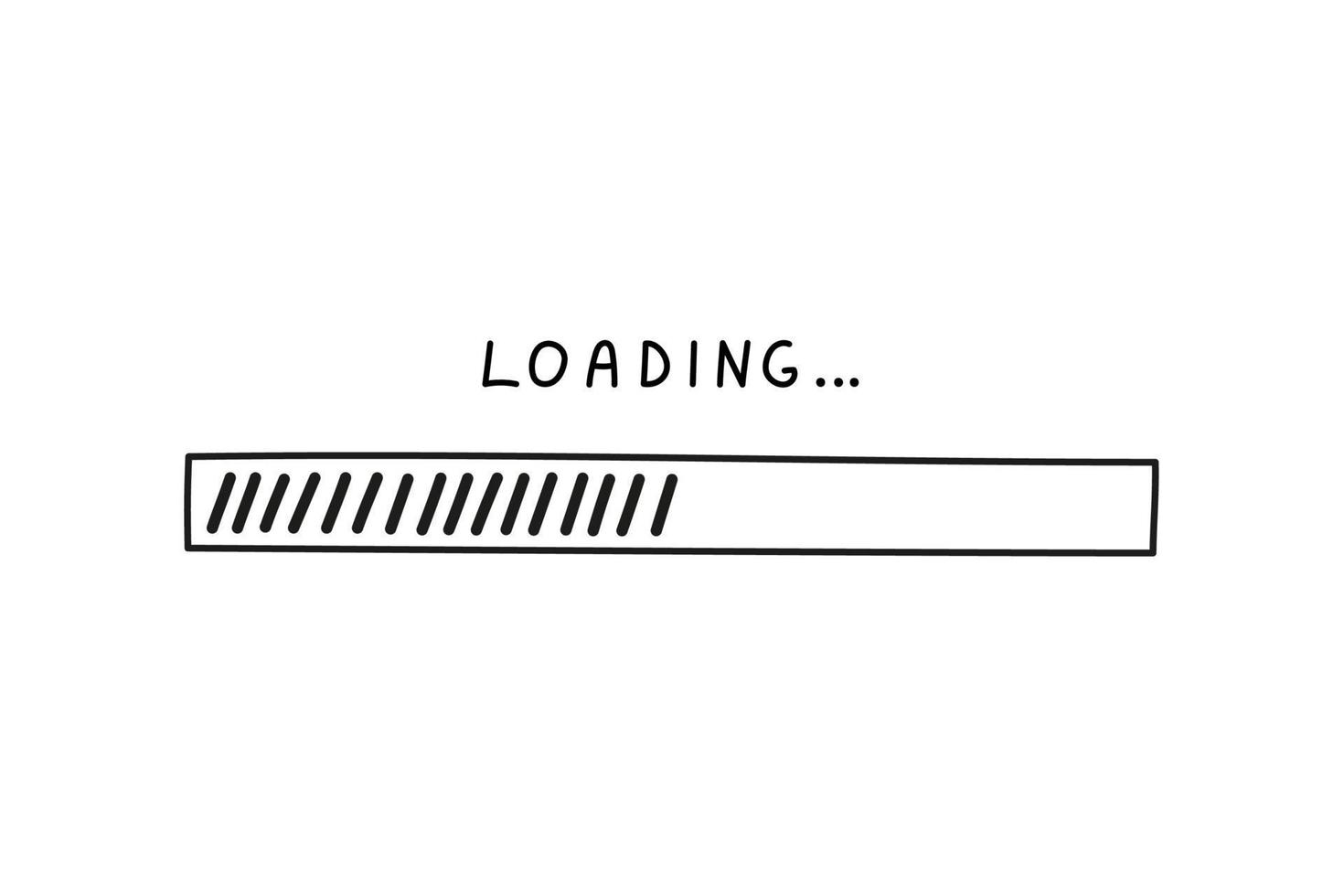 Load bar 2022 new year in doodle style, vector illustration. Hand drawn loading symbol, black isolated element on white background. Sketch progress bar for ui design