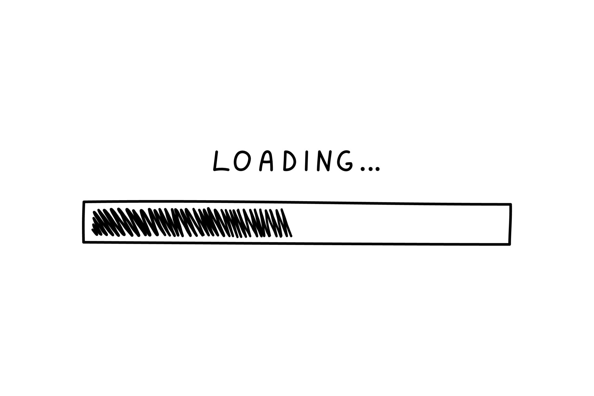 Progress bar in doodle style, vector illustration. Hand drawn loading