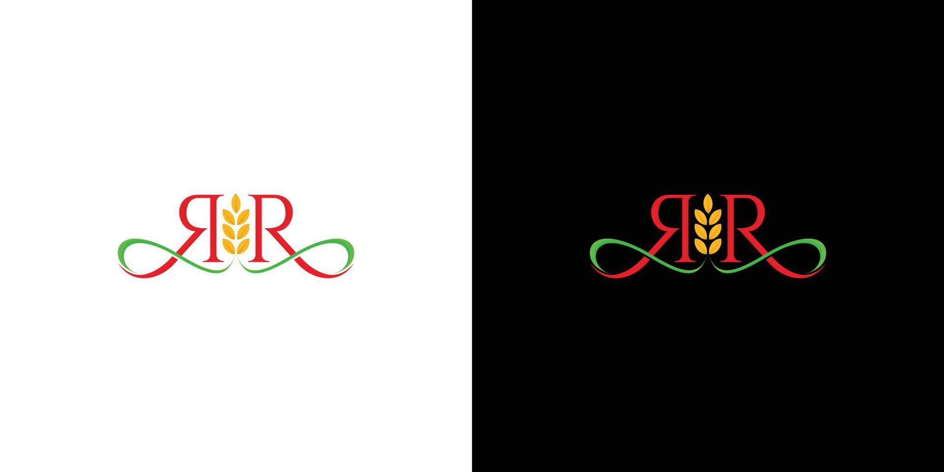 Modern and professional RR initials farm logo design vector