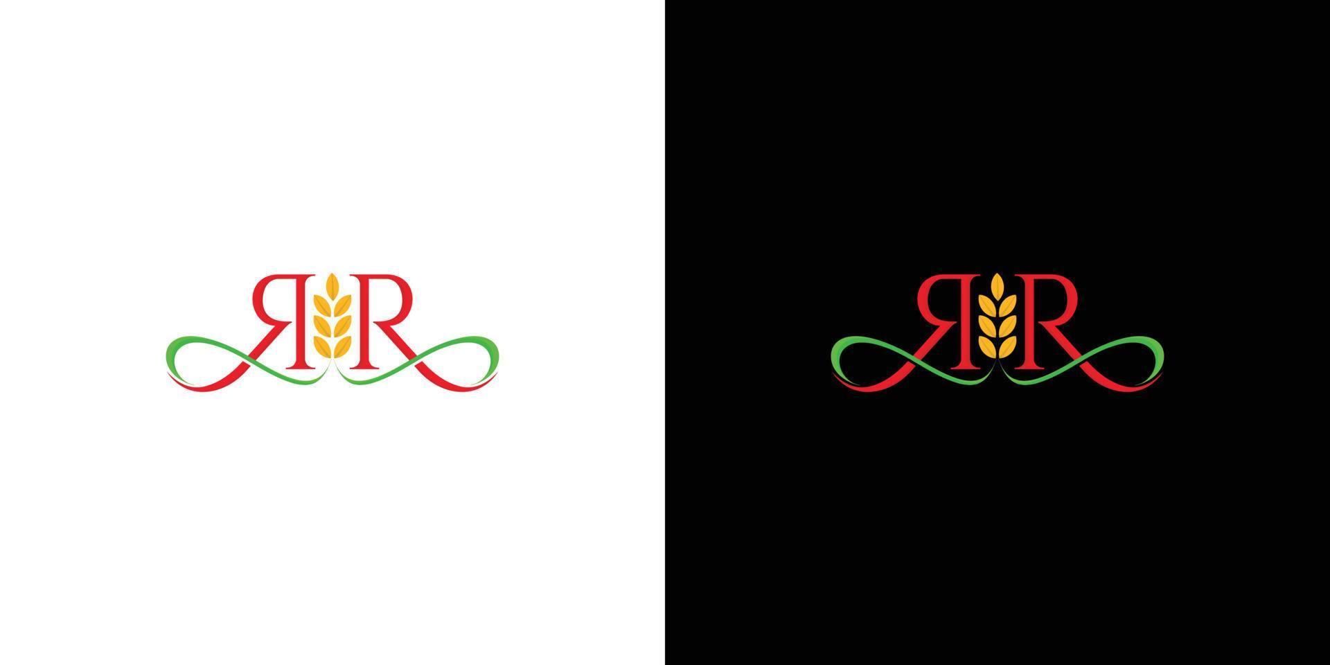 diseño de logotipo de granja de iniciales rr moderno y profesional vector