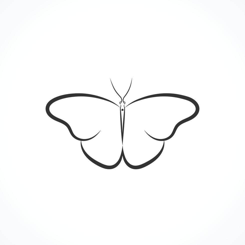 Single line drawing of beautiful butterfly vector