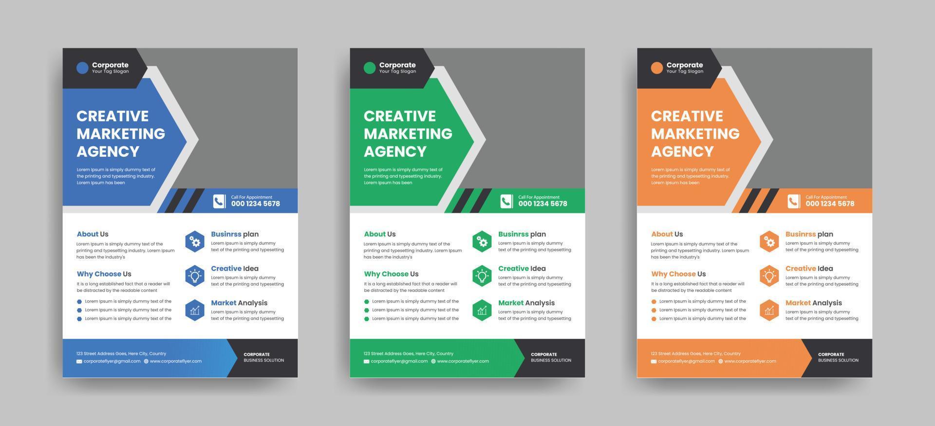 corporate business flyer design vector