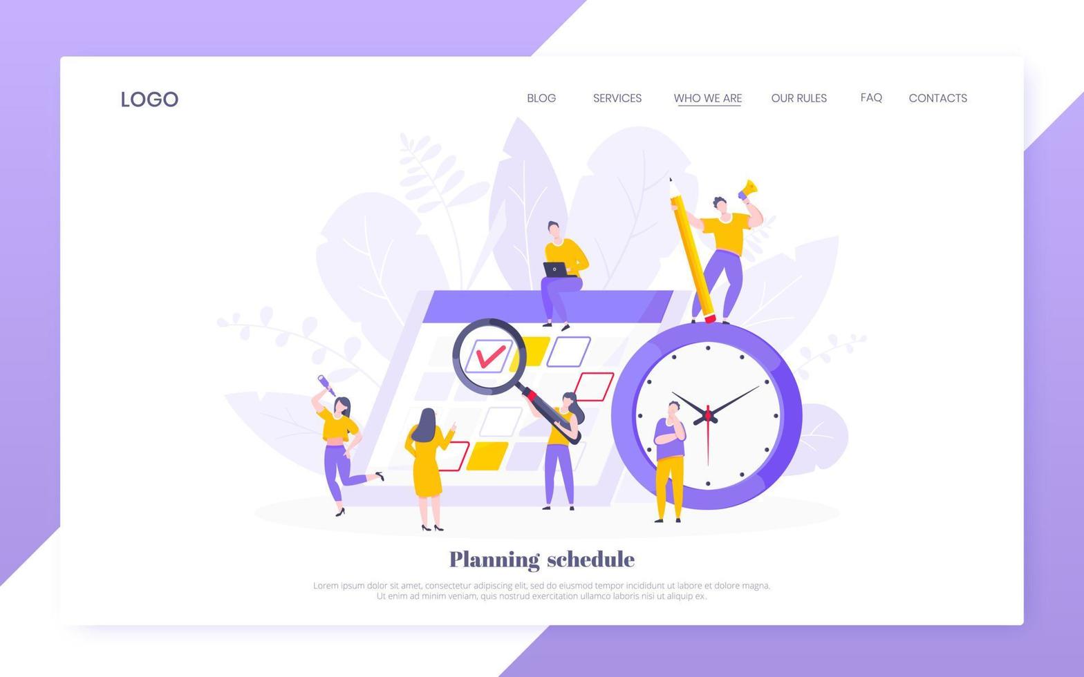 Calendar planning schedule business concept vector illustration.