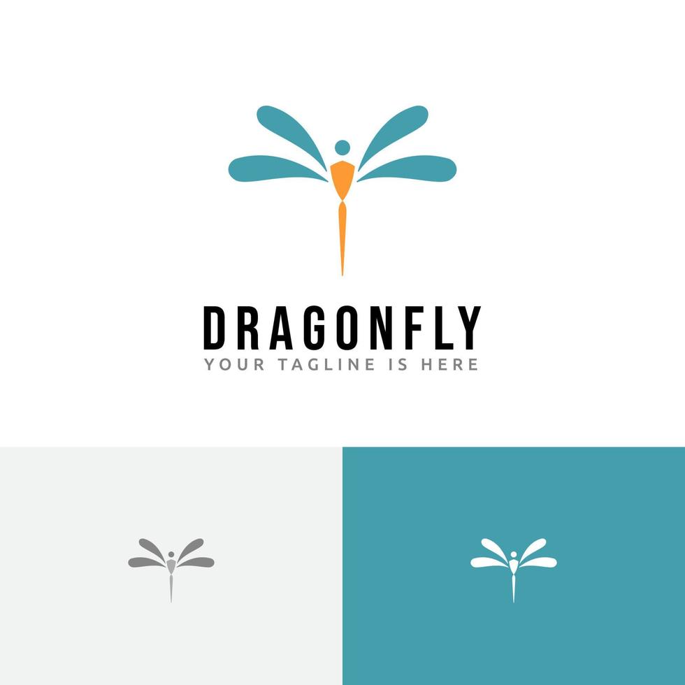 Freedom Healthy Dragonfly Insect Wings Fly Nature Logo Symbol Idea vector