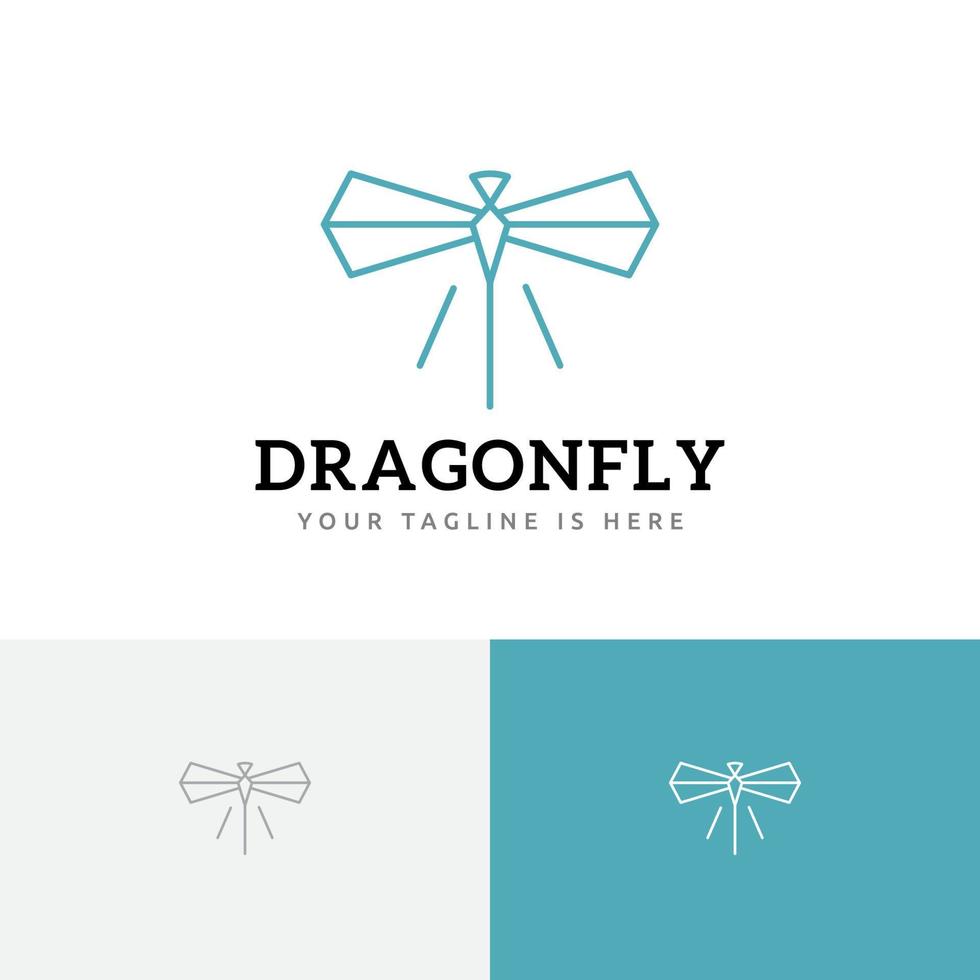 elegante joyería libélula alas mosca insecto naturaleza línea logo idea vector