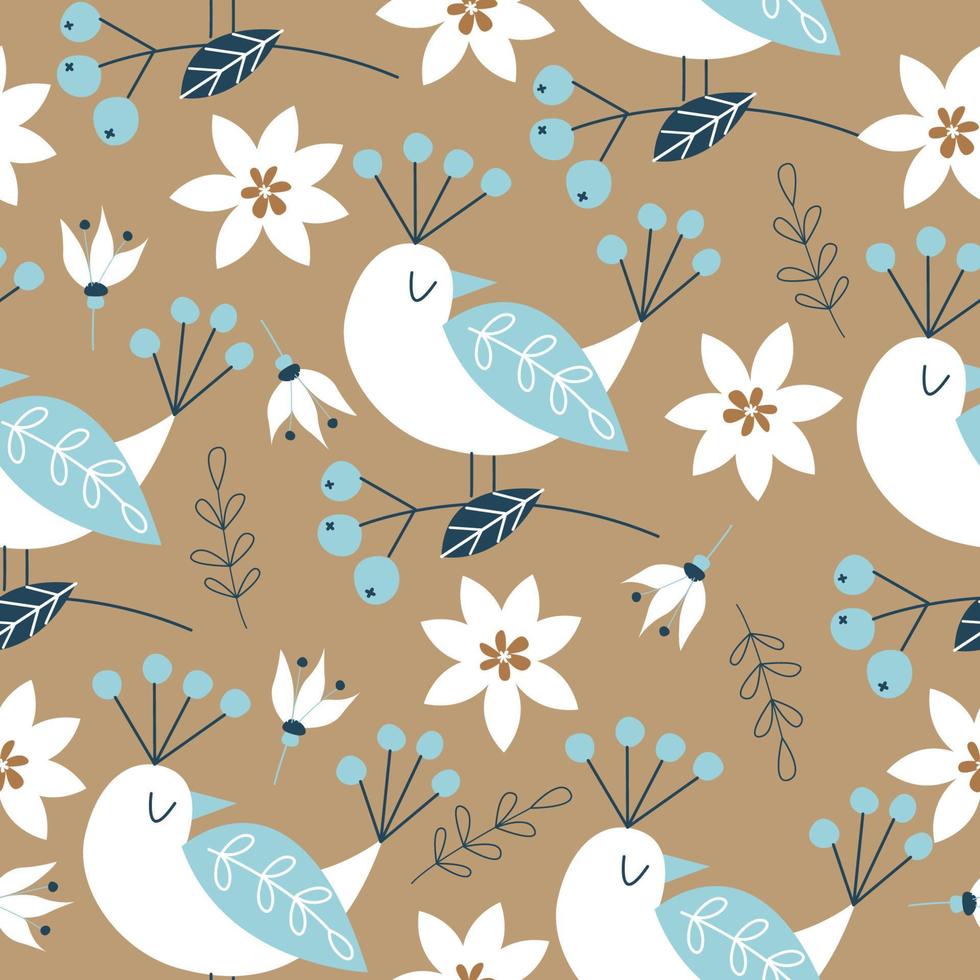 Spring seamless pattern. Vector cute illustration. For printing on fabric or paper. Patterns for clothing, Wallpaper, wrapping paper, tablecloths.