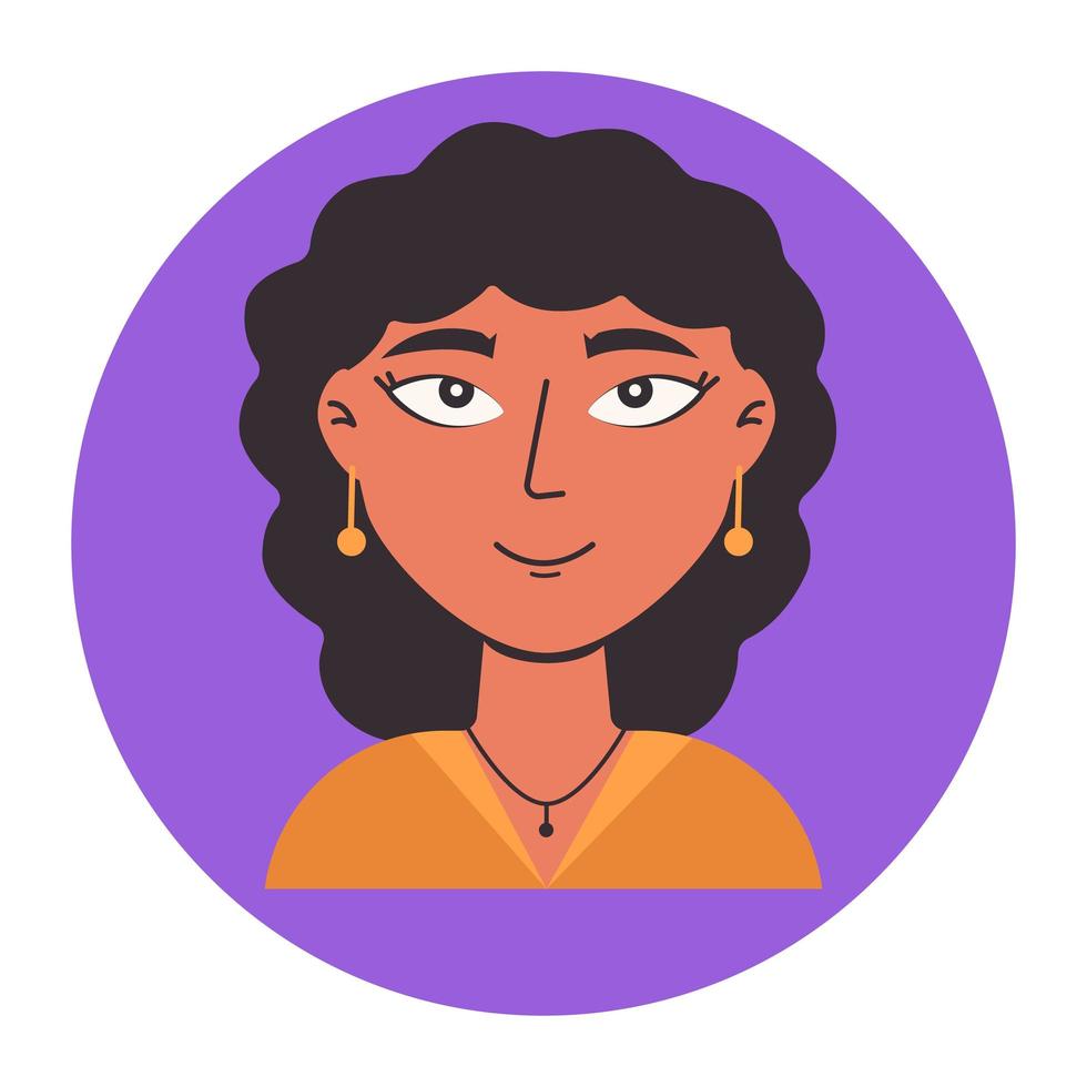 avatar de mujer. retrato de niña con estilo. rostro de mujer aislado sobre fondo blanco vector