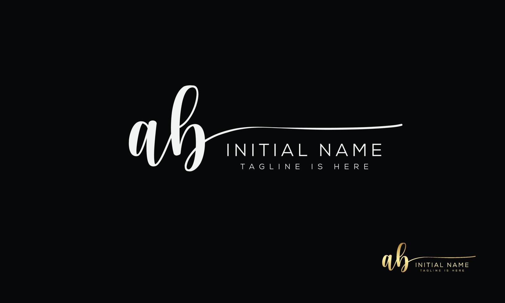 AB BA Signature initial logo template vector