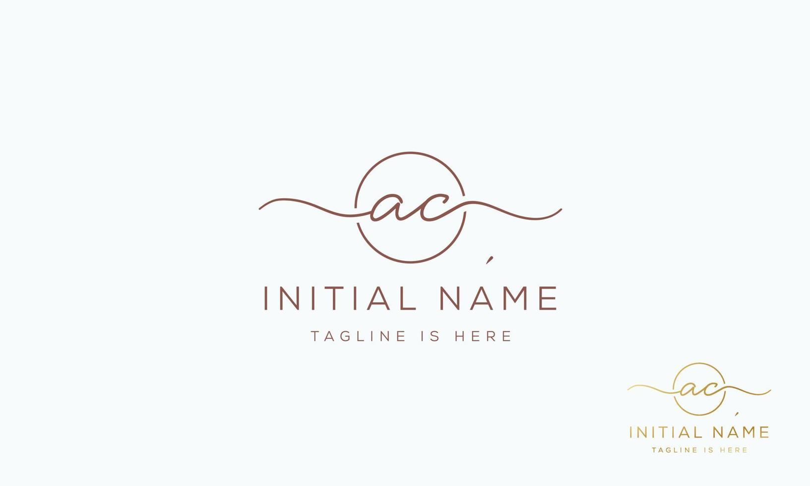 AC CA Signature initial logo template free vector