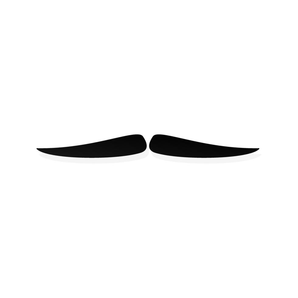 Flat Moustache Icon For Presentations Isolated On White Vector