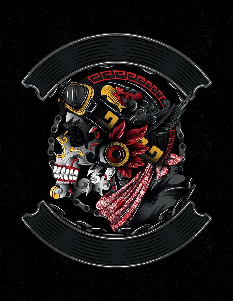 skull biker chopper vector