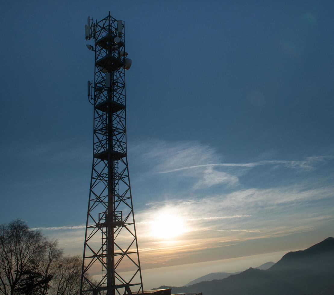 Pylons with telecommunication repeaters photo